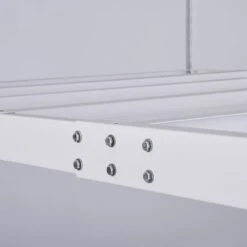 Husky 97.5 In. W X 43.75 In. H X 32 In. D Adjustable Metal Overhead Garage Storage Rack In White -Husky Shop white husky overhead garage storage acr3296w p 1f 1000