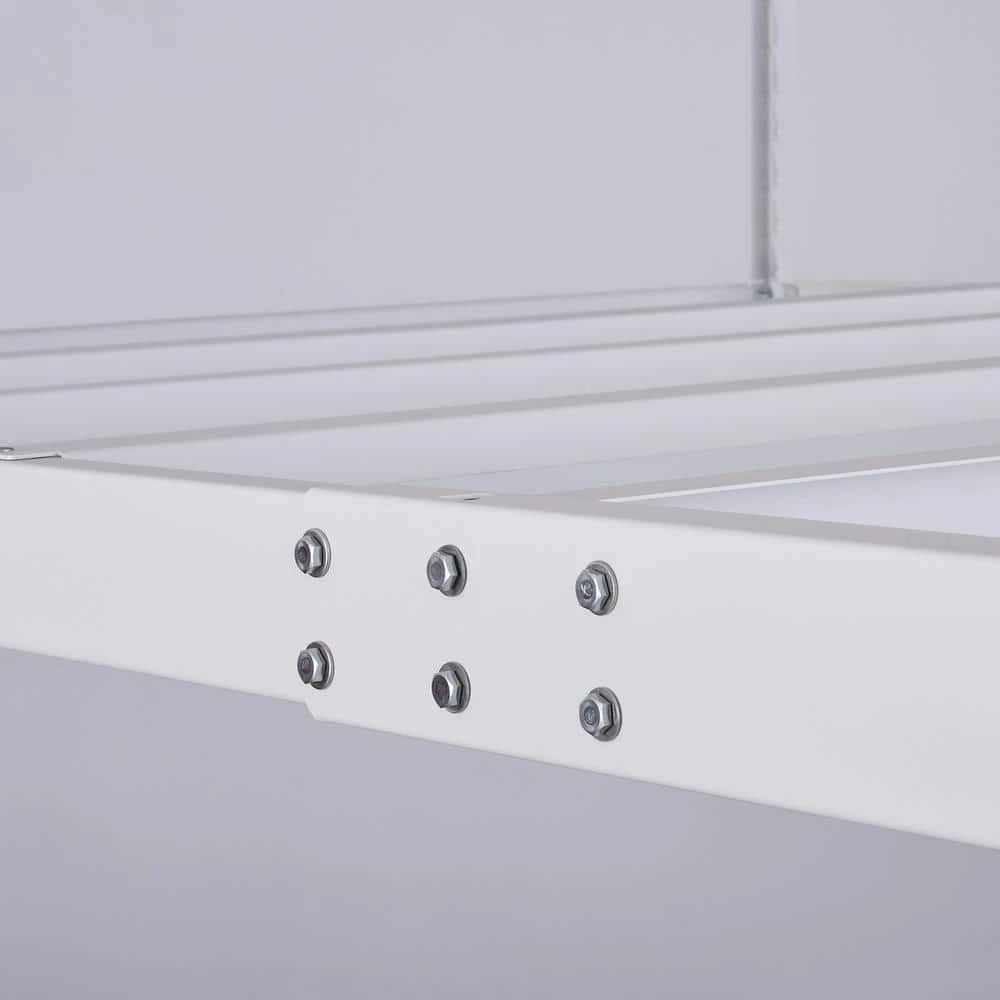 Husky 97.5 In. W X 43.75 In. H X 48 In. D Adjustable Height Metal Heavy-Duty Overhead Garage Storage Rack In White 4 Husky 97.5 In. W X 43.75 In. H X 48 In. D Adjustable Height Metal Heavy-Duty Overhead Garage Storage Rack In White - Image 4