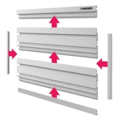 Husky 4-Panel Pack With Trim For Garage Slat Wall System 25 Husky 4-Panel Pack With Trim For Garage Slat Wall System -Husky Shop white husky slatwall panels 80236hwpk 44 1000
