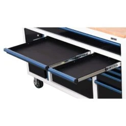 Husky Limited Edition 61 In. W X 23 In. D 11-Drawer White Mobile Workbench Cabinet With Solid Wood Top 14 Husky Limited Edition 61 In. W X 23 In. D 11-Drawer White Mobile Workbench Cabinet With Solid Wood Top -Husky Shop white mobile workbenches h61mwc11wbb 1d 1000